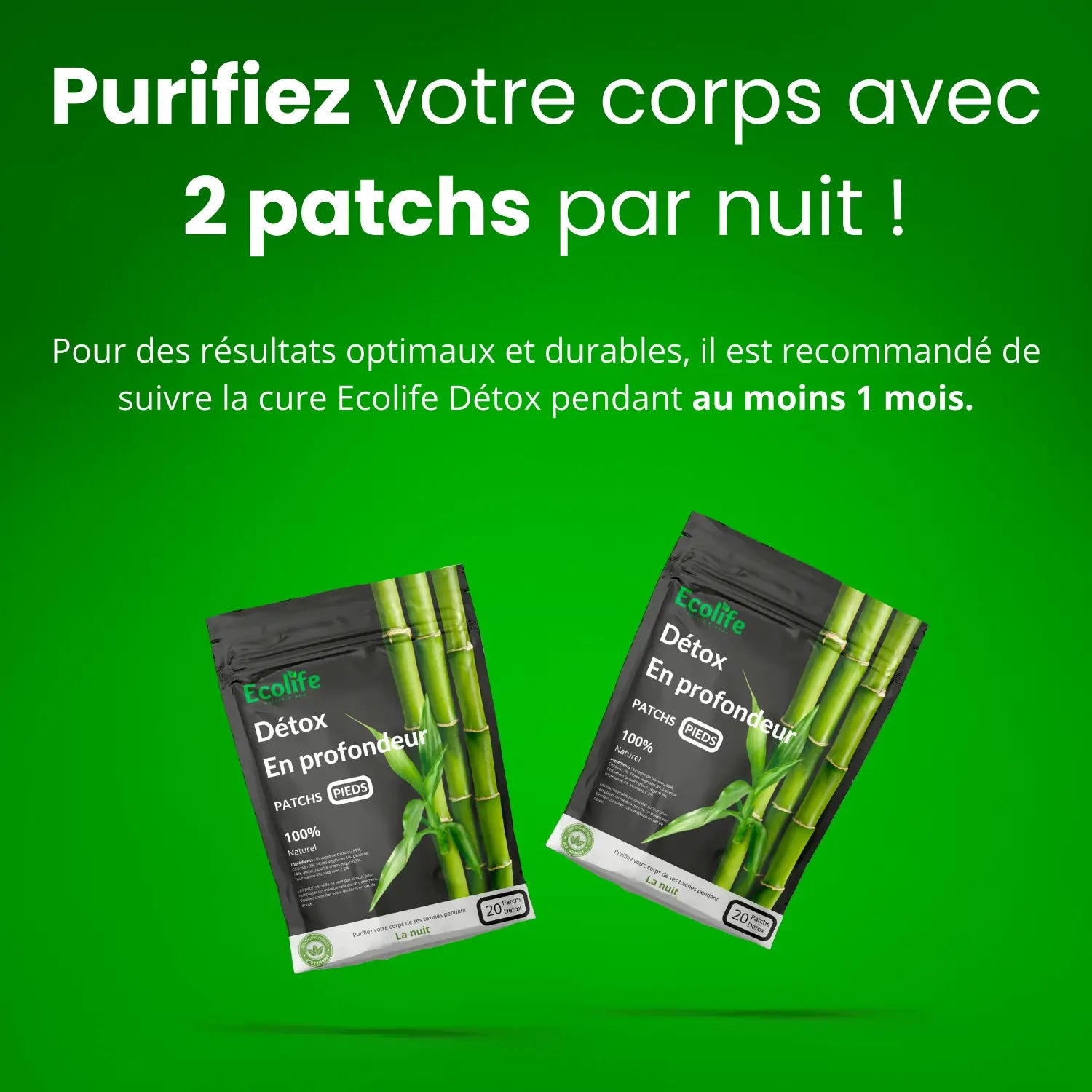 Patchs détox Ecolife : Purifiez votre corps avec 2 patchs par nuit